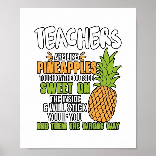 Teachers Are Like Pineapples. Poster (Front)