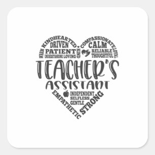 Teacher's assistant, aide, teachers aid square sticker