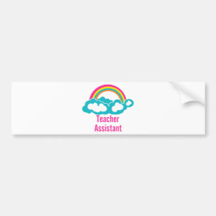 Teacher's Assistant Cloud Rainbow Bumper Sticker