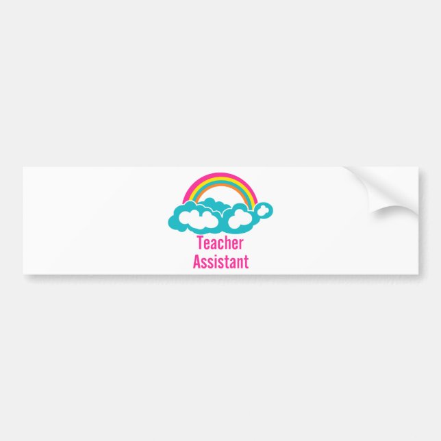Teacher's Assistant Cloud Rainbow Bumper Sticker (Front)