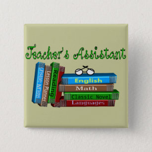 Teacher's Assistant Gifts "Stack of Books" 15 Cm Square Badge