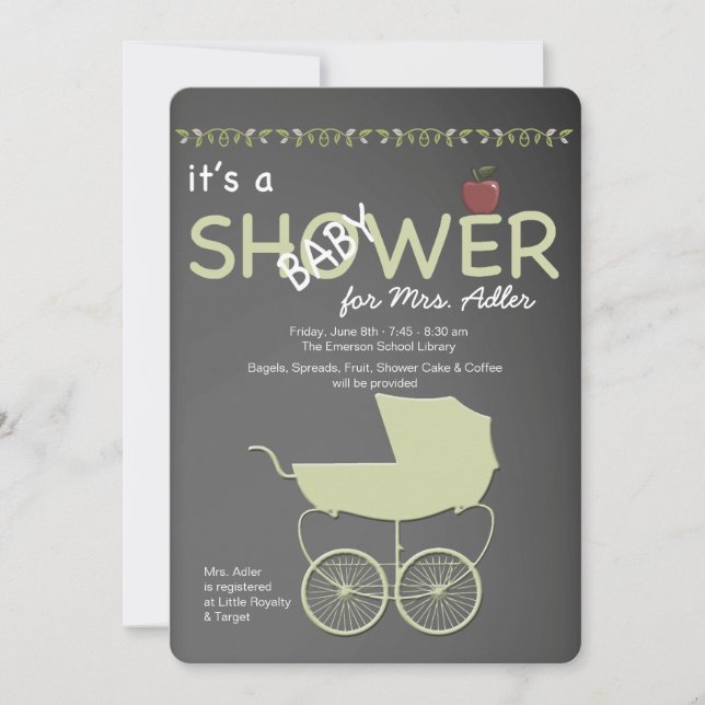 Teacher's Baby Shower Invitation (Front)