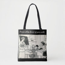 Teacher's bag with vintage image