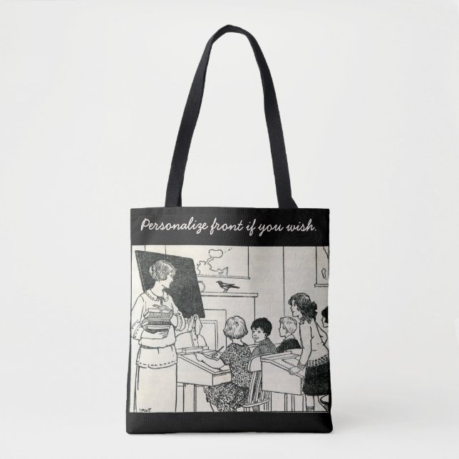 Teacher's bag with vintage image (Front)