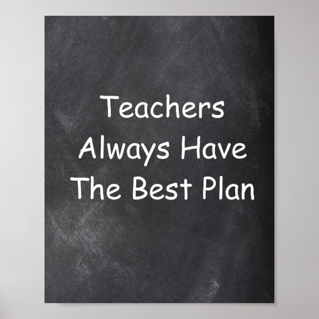 Teachers Best Plan Chalkboard Class Decoration (Front)