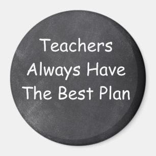 Teachers Best Plan Chalkboard Design Gift Idea Magnet