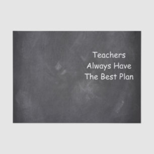 Teachers Best Plan Chalkboard Design Gift Idea Tissue Paper