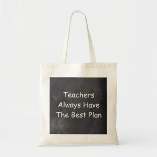 Teachers Best Plans Chalkboard Design Gift Tote Bag