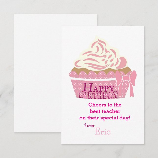 Teacher's Birthday  Card (Front/Back)