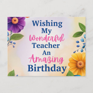 Teachers Birthday Postcard