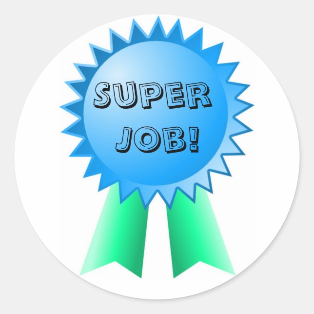 Teacher's Blue and Green Ribbon Award Stickers (Front)