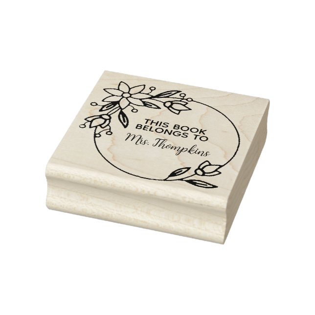 Teachers Book Belongs to Name Book  Rubber Stamp (Stamp)