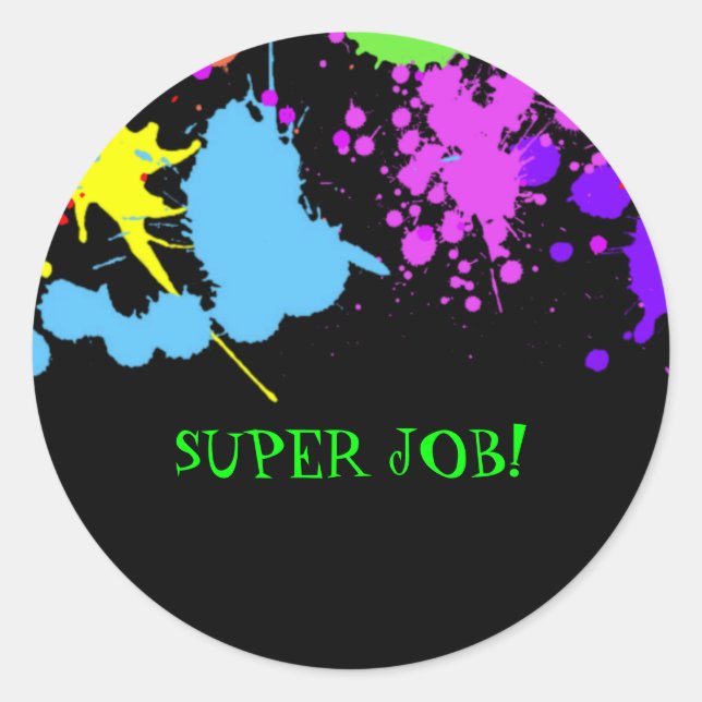 Teachers Bright Neon Custom Classic Round Sticker (Front)