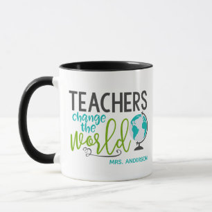 Teachers Change The World School Personalised Name Mug
