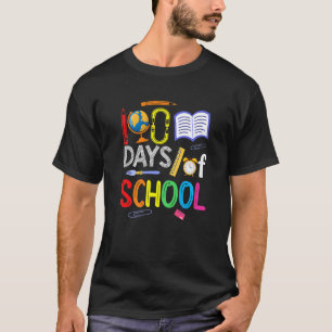 Teachers Child Reading Book Happy 100 Days of Scho T-Shirt