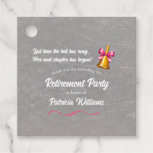 Teachers Classic School Bell Retirement Party Favour Tags