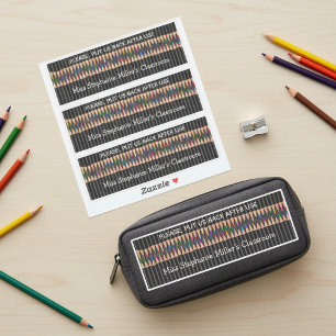Teacher's Classroom Coloured Pencils Label Set of 