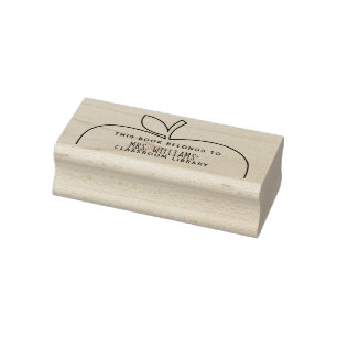 Teacher's Classroom Library Apple Rubber Stamp