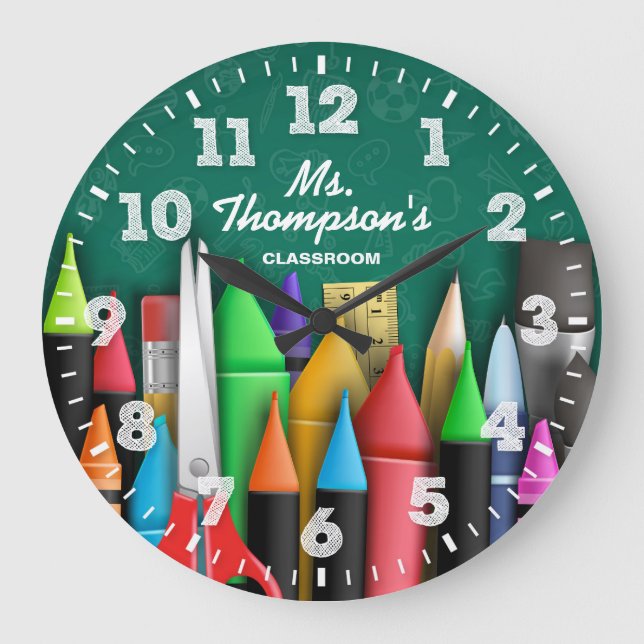 Teacher's Classroom Personalizable Clock (Front)