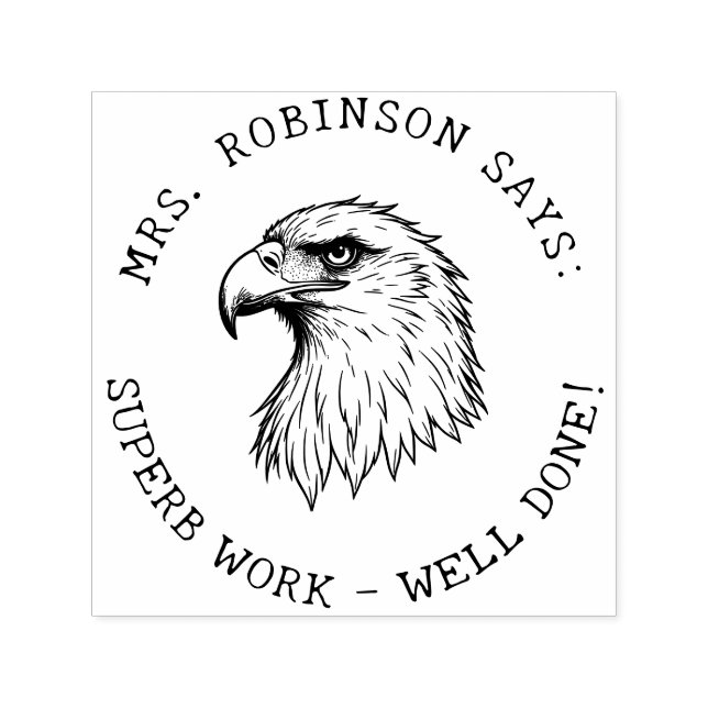 Teachers Create Your Own Bald Eagle Superb Work Self-inking Stamp (Design)