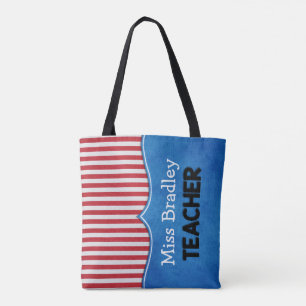 Teacher's Custom Patriotic Tote Bag