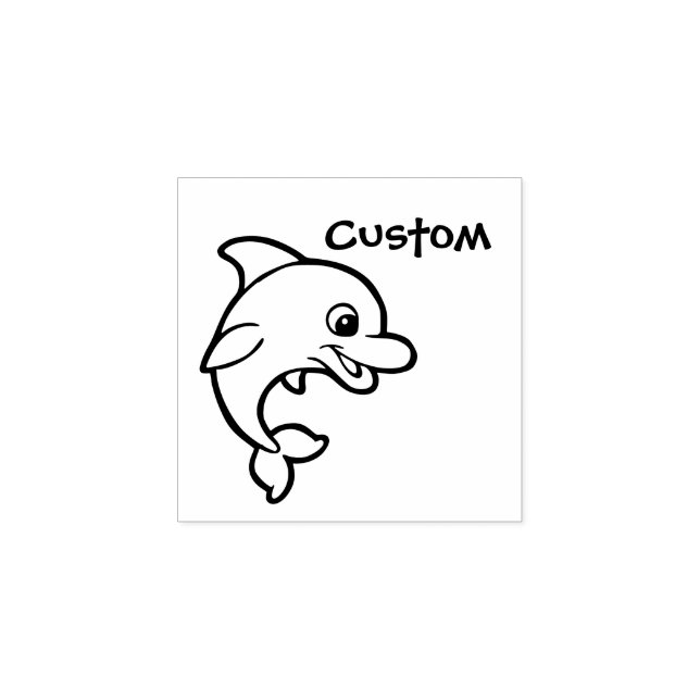 Teacher's customisable stamp - Cartoon Dolphin (Imprint)