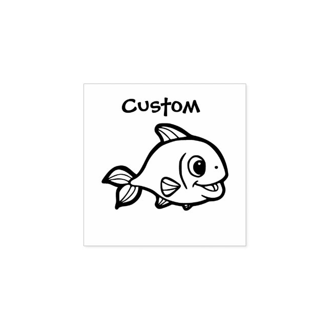 Teacher's customisable stamp - Cartoon Fish (Imprint)