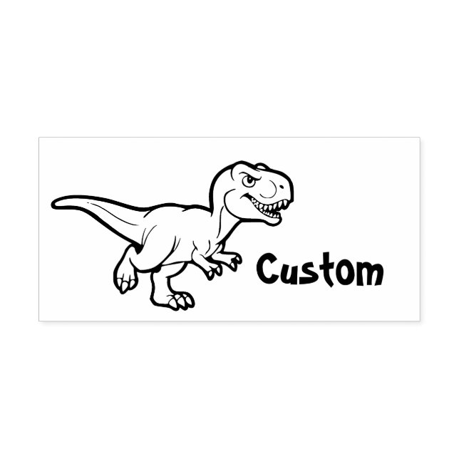 Teacher's customisable stamp - Cartoon T-Rex (Imprint)