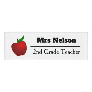 Teacher's Cute Apple Personalised Name Tag