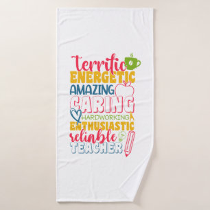 Teacher's Day Amazing Caring Teacher Bath Towel