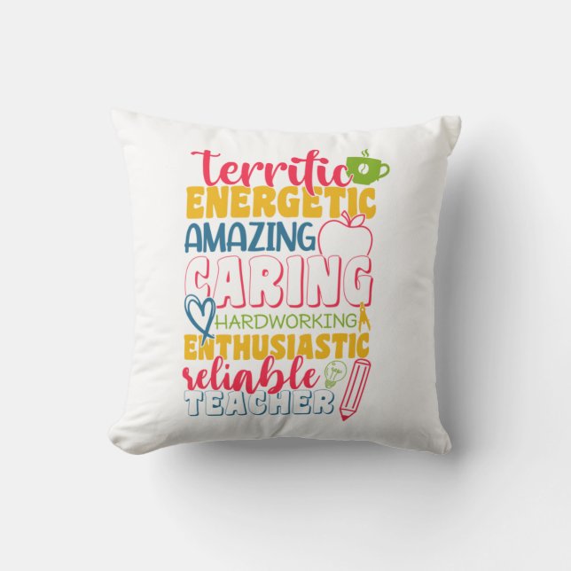 Teacher's Day Amazing Caring Teacher Cushion (Front)