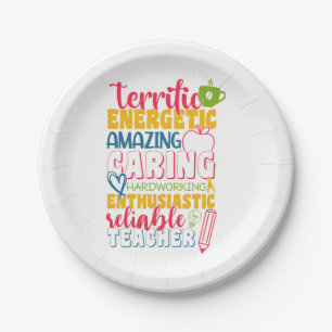 Teacher's Day Amazing Caring Teacher Paper Plate