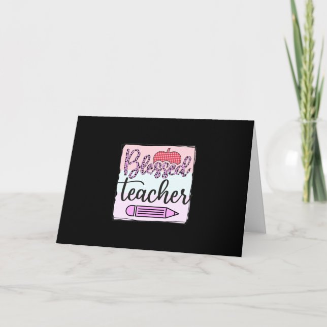 Teacher's Day Blessed Teacher Holiday Card (Front)