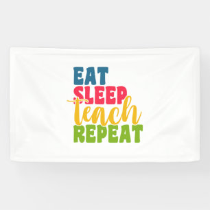 Teacher's Day Eat Sleep Teach Repeat Banner