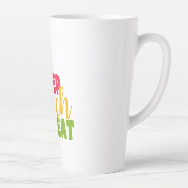 Teacher's Day Eat Sleep Teach Repeat Latte Mug (Right)