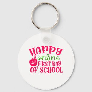 Teacher's Day Happy Online First Day Of School Key Ring