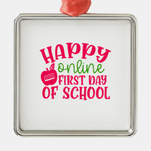 Teacher's Day Happy Online First Day Of School Metal Tree Decoration