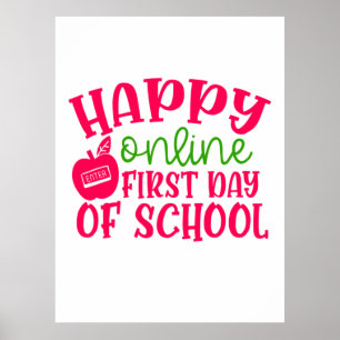 Teacher's Day Happy Online First Day Of School Poster