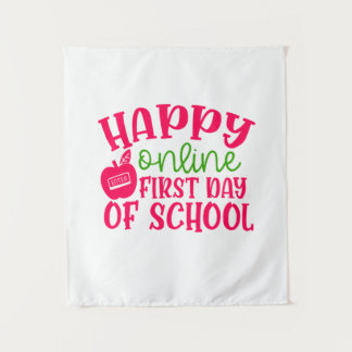 Teacher's Day Happy Online First Day Of School Tapestry