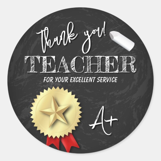 Teachers Day | Teacher Appreciation Classic Round Sticker (Front)