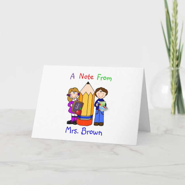 Teacher's Designer Note Card Template (Front)
