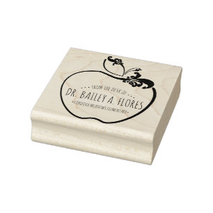 teachers desk flourish apple stamp