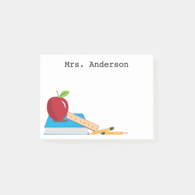 Teacher's Desk Personalised Sticky Note Pad (Front)