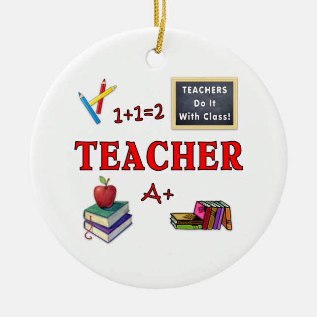 Teachers Do It With Class Ceramic Tree Decoration (Front)