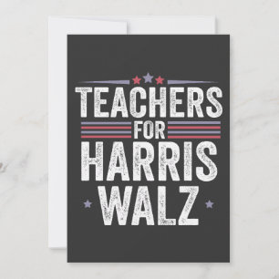 Teachers for Harris Walz 2024 Election Kamala Tim Invitation