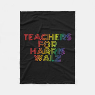 Teachers For Harris Wheimer Retro Vintage Rainbow Fleece Blanket