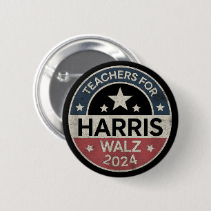 Teachers For Kamala Harris Tim Walz 2024 6 Cm Round Badge