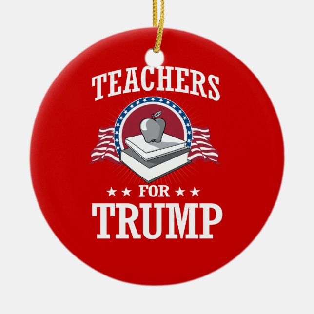 TEACHERS FOR TRUMP CERAMIC TREE DECORATION (Front)