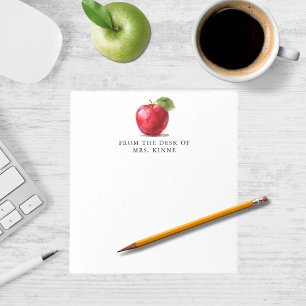 Teacher's From The Desk of Watercolor Apple Notepad