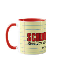 Teacher's Funny Piece of Mind Red and Yellow Name